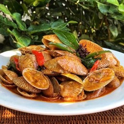 หอยลายผัดพริกเผา