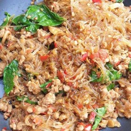 กะเพราวุ้นเส้น(ราดข้าว)