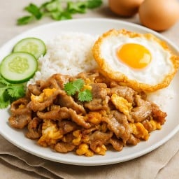 ข้าวราดหมูผัดไข่