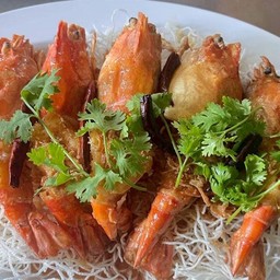 กุ้งราดซอสมะขาม
