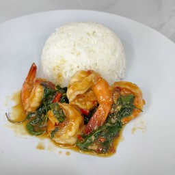 ข้าวกะเพรากุ้ง