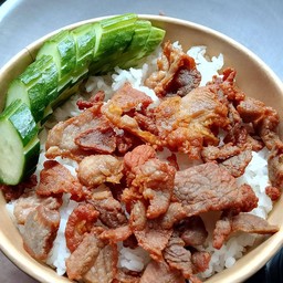 หมูทอดเกลือ (ราดข้าว)