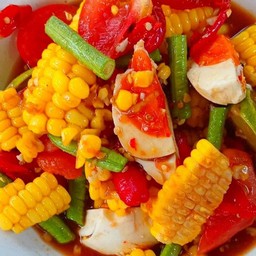 ตำข้าวโพดไข่เค็ม