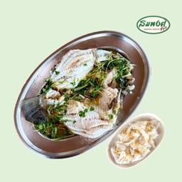 ปลากะพงนึ่งซีอิ๊ว