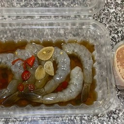 กุ้งดองซีอิ้ว (150 g) + น้ำจิ้ม (2 ออน)+ ผัก