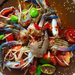 ตำปูม้า +กุ้งสด