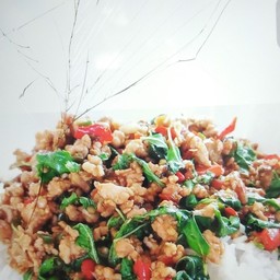 กระเพราหมูสับ