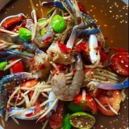 ตำปูม้าสด  กุ้งสด