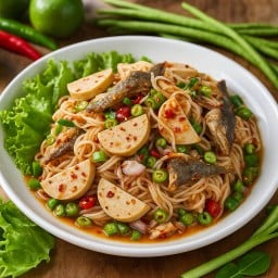 ยำขนมจีนเส้นสดใส่ปลาทู