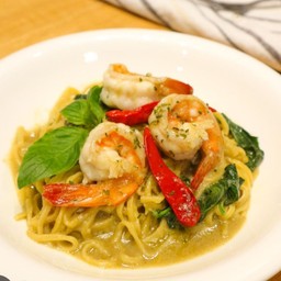 สปาเก็ตตี้แกงเขียวหวานทะเล