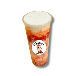 นมสดสตอเบอว์รี่เย็นครีมชีส