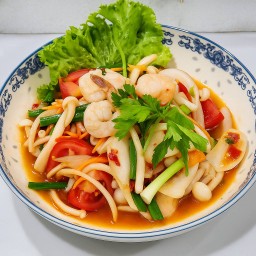 ยำเห็ดชิเมจิกุ้ง