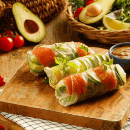 โรลเเซลมอนกุ้งเต้าหู้