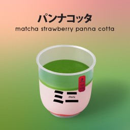 Matcha Strawberry Panna cotta