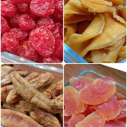 (น้ำแข็งไสผลไม้ไทยอบแห้ง)มะม่วง,มะละกอ,กล้วย,มะเขือเทศ ผลไม้อบแห้ง+น้ำเชื่อม