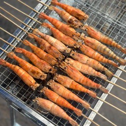 กุ้งย่างเสียบไม้
