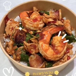 ข้าวราดกระเพรารวม