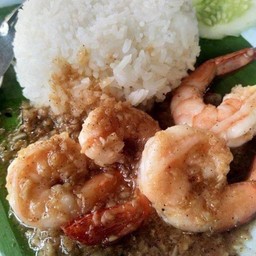 กุ้งกระเทียม กับข้าว