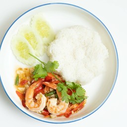 ข้าวราดกุ้งพริกขี้หนู