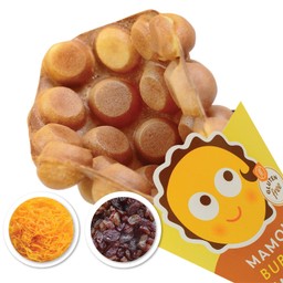 S1 วาฟเฟิลฮ่องกง (วานิลลา) + ฝอยทอง + ลูกเกด