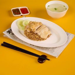 ข้าวมันไก่ผสมหม่าล่า (ต้ม+ทอด)