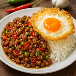 (เมนูฮิต) ข้าวราดหมูสับคั่วน้ำปลา