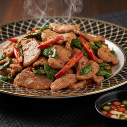 กะเพราหมูชิ้น