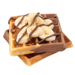 B5 วาฟเฟิลเนยสด (ทูโทน) + กล้วยหอม + นูเทลล่า