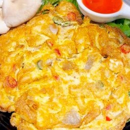 ข้าวหน้าไข่เจียวพริกสดเห็ดรวม