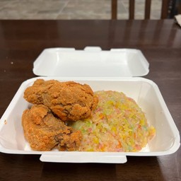 ไก่แซ่ป + ข้าวเหนียวสายรุ้ง