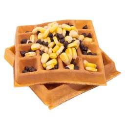 B2 วาฟเฟิลเนยสด (วานิลลา) + ข้าวโพด + ช็อกโกแลตชิพ