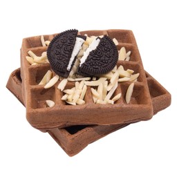 B4 วาฟเฟิลเนยสด (ช็อกโกแลต) + อัลมอนด์ + โอรีโอ้