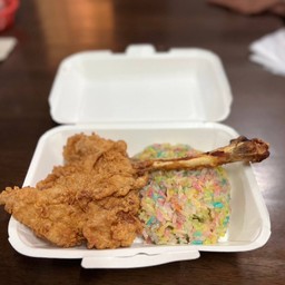 ไก่ถอดเสื้อ+ข้าวเหนียวสายรุ้ง