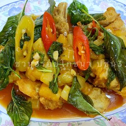 D เนื้อปลากะพงทอด 3 รส