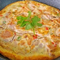 ข้าวหน้าไข่เจียวทูน่าพริกสด