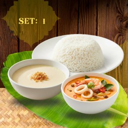 SET 1 ต้มยำทะเลน้ำข้น (M)+ไข่ตุ๋น+ข้าวสวย