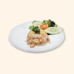 ข้าวผัดแฮม+ไส้กรอก