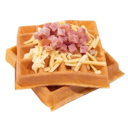 B3 วาฟเฟิลเนยสด (วานิลลา) + แฮม + มอสซาเรลลาชีส