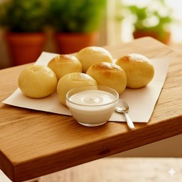 ปังลูกชิ้นจิ้มนมข้นหวาน
