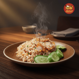 ข้าวผัดหมูกรอบ - อิ่มสมรัก