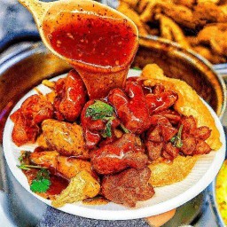 กุ๊ยช่าย ลูกชิ้นทอด " น้ำจิ้มโคตรเด็ด "