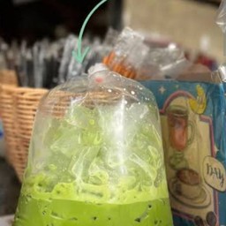 ชาเขียวนมเย็น  ถุงกระดาษ