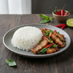 ข้าวกระเพราหมูกรอบ