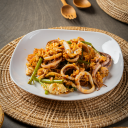 สุกี้แห้ง ปลาหมึก