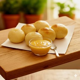 ปังลูกชิ้นจิ้มไข่เค็ม