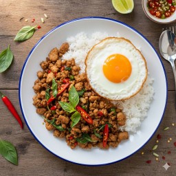 กระเพาพริกแห้ง[เลือกเนื้อสัตว์ได้ค่ะ]