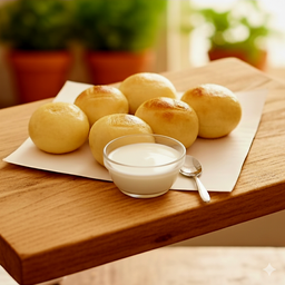 ปังลูกชิ้นจิ้มนมสด
