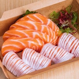 Salmon sashimi + toro salmon sashimi