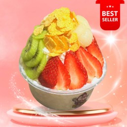 Bingsu L สตอเบอรี่สด กีวี่ เงาะ คอนเฟลค