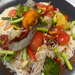 ตำขนมจีนกุ้งสด